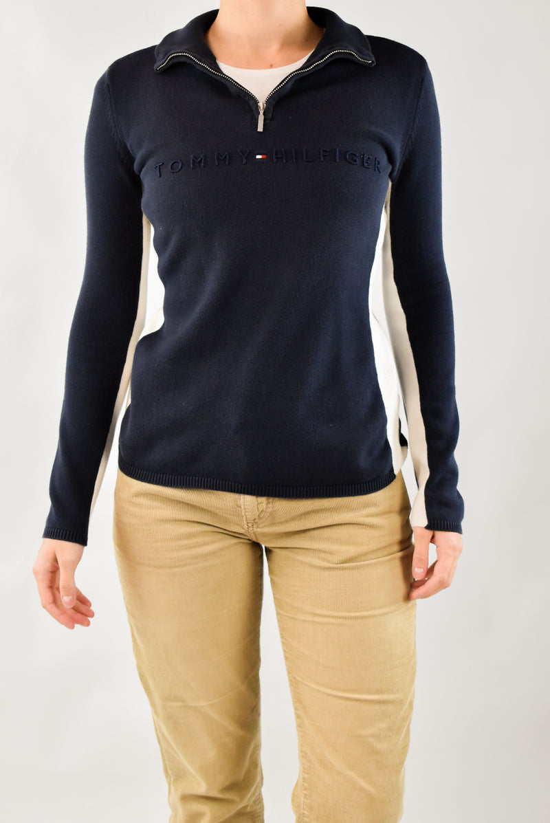 Navy Quarter Zip Sweater