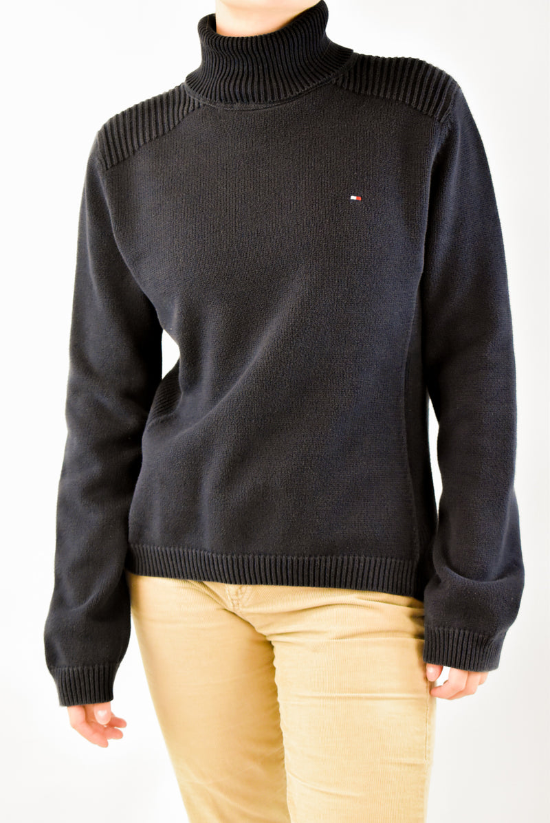 Navy Knitted Turtleneck Sweater