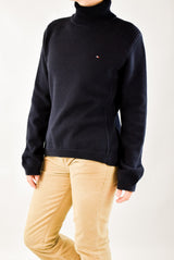 Navy Knitted Turtleneck Sweater