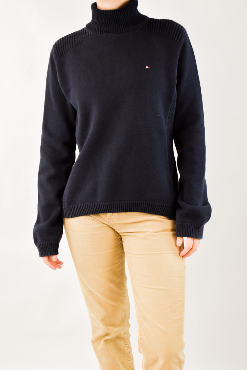 Navy Knitted Turtleneck Sweater