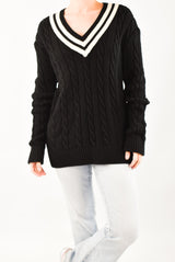 Black Cable Sweater