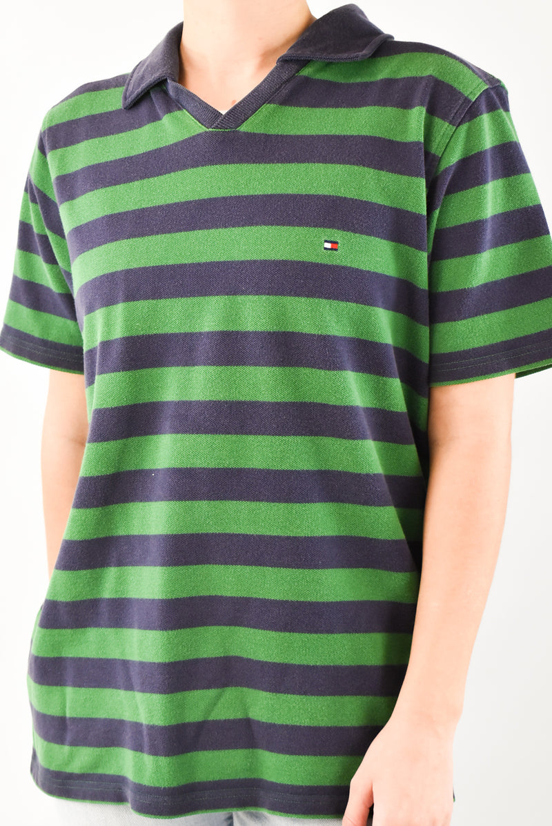 Green Striped Polo