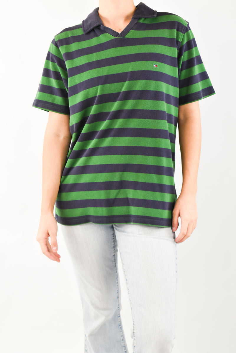 Green Striped Polo