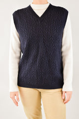 Navy Cable Vest