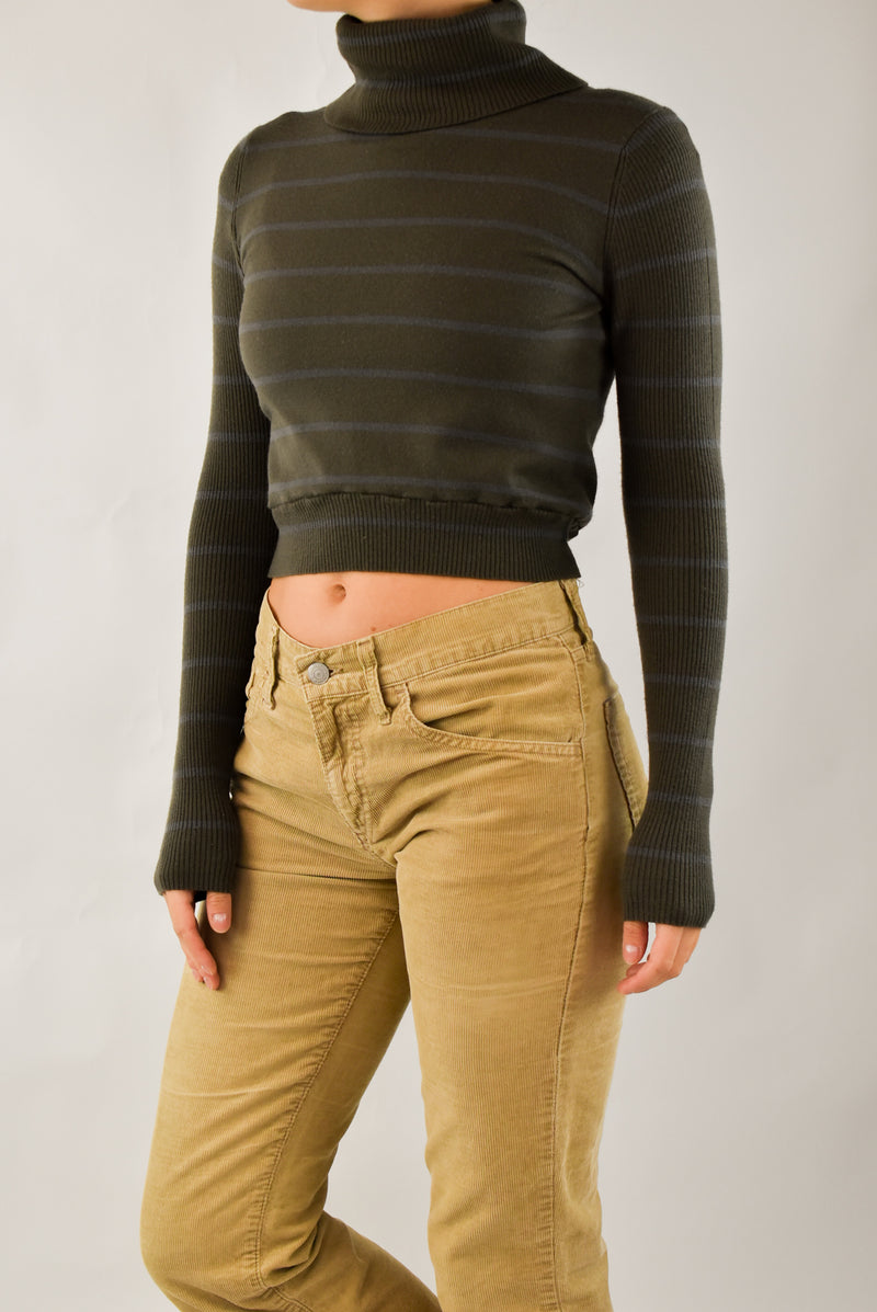 Forest Green Cropped Turtleneck