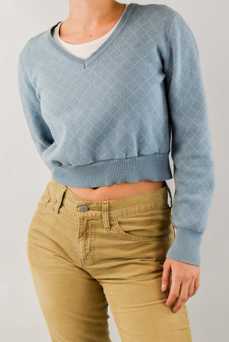 Light Blue Cropped Sweater