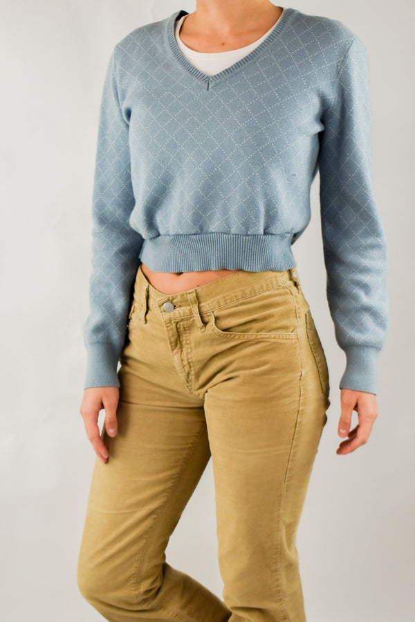 Light Blue Cropped Sweater