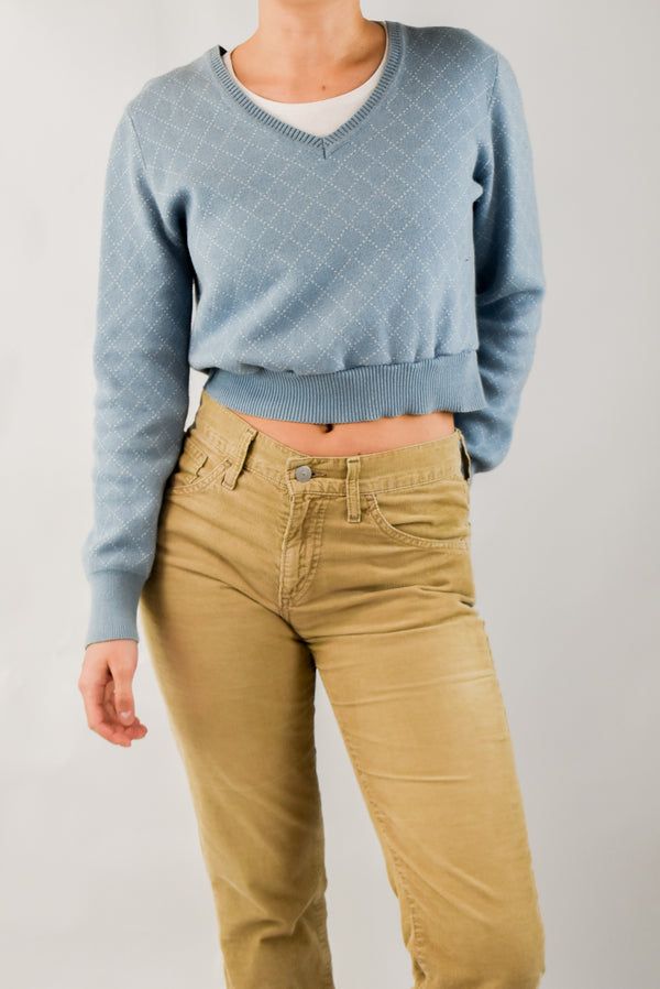 Light Blue Cropped Sweater