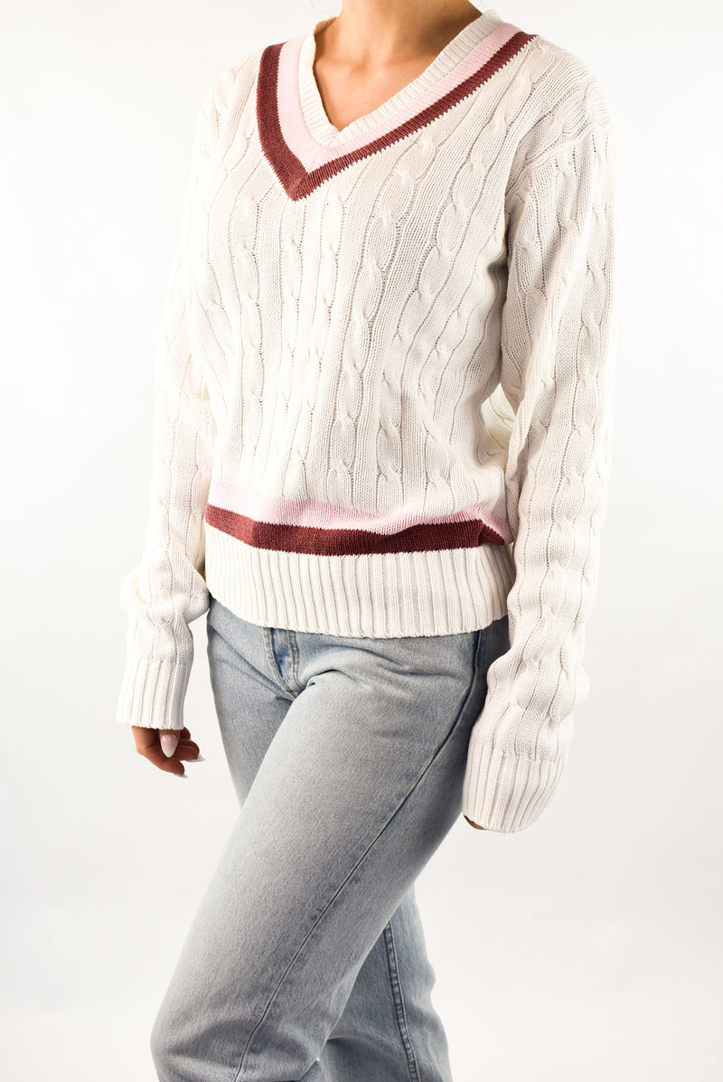 White Cable Sweater