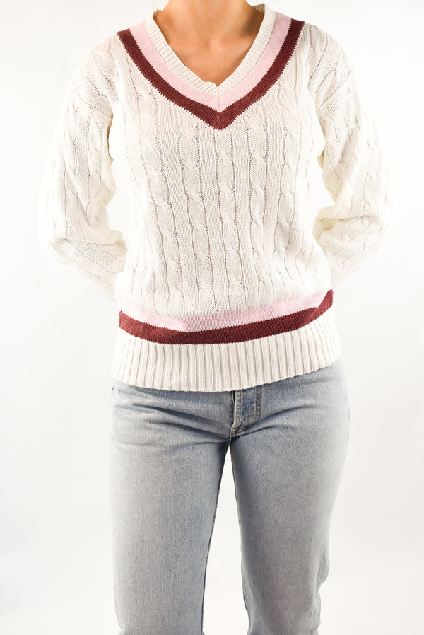 White Cable Sweater