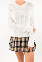 White Cable Sweater