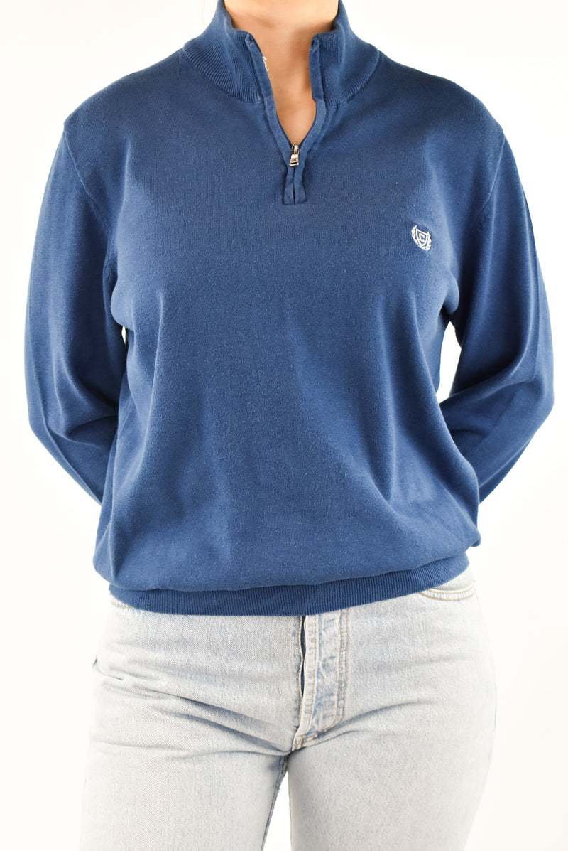 Blue Quarter Zip Sweater