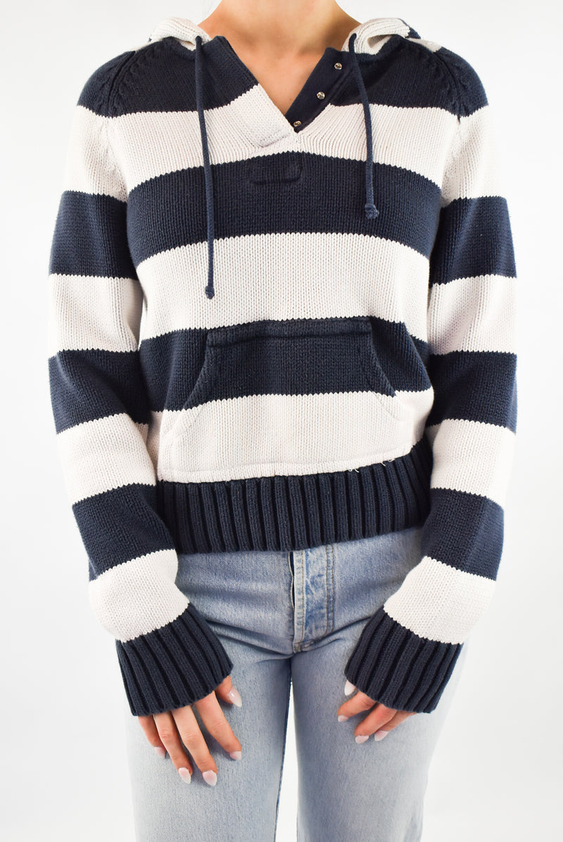 Striped Knitted Hoodie