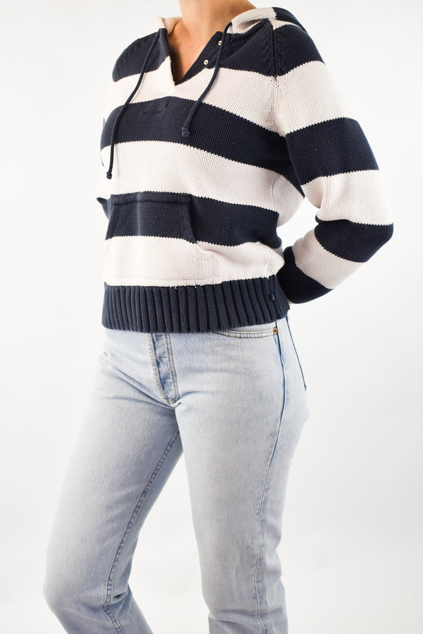 Striped Knitted Hoodie