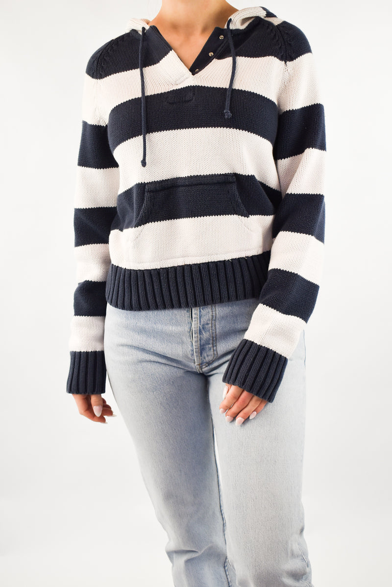 Striped Knitted Hoodie