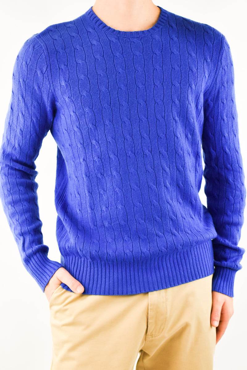 Blue Cable Sweater