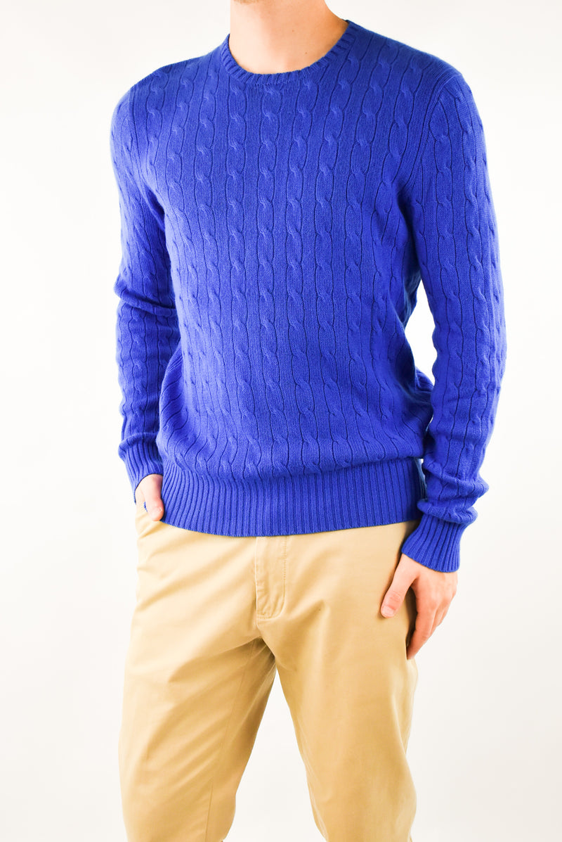 Blue Cable Sweater