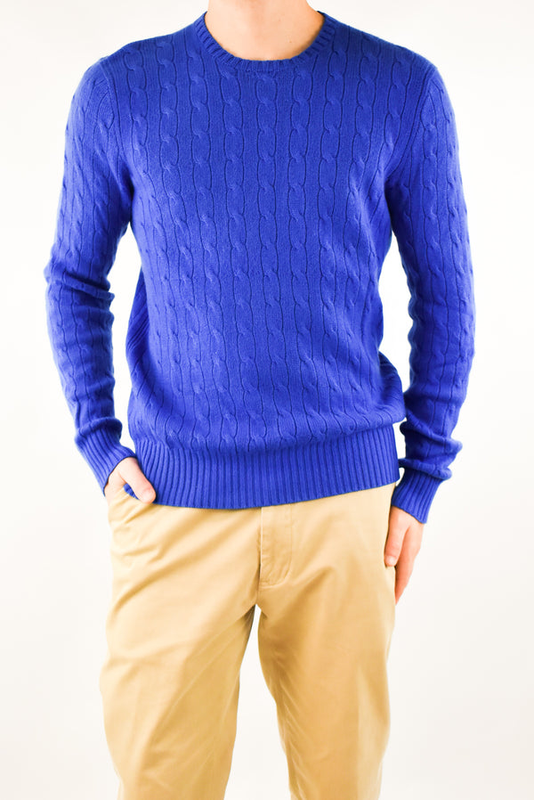 Blue Cable Sweater