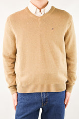 Beige V-Neck Sweater