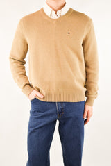 Beige V-Neck Sweater