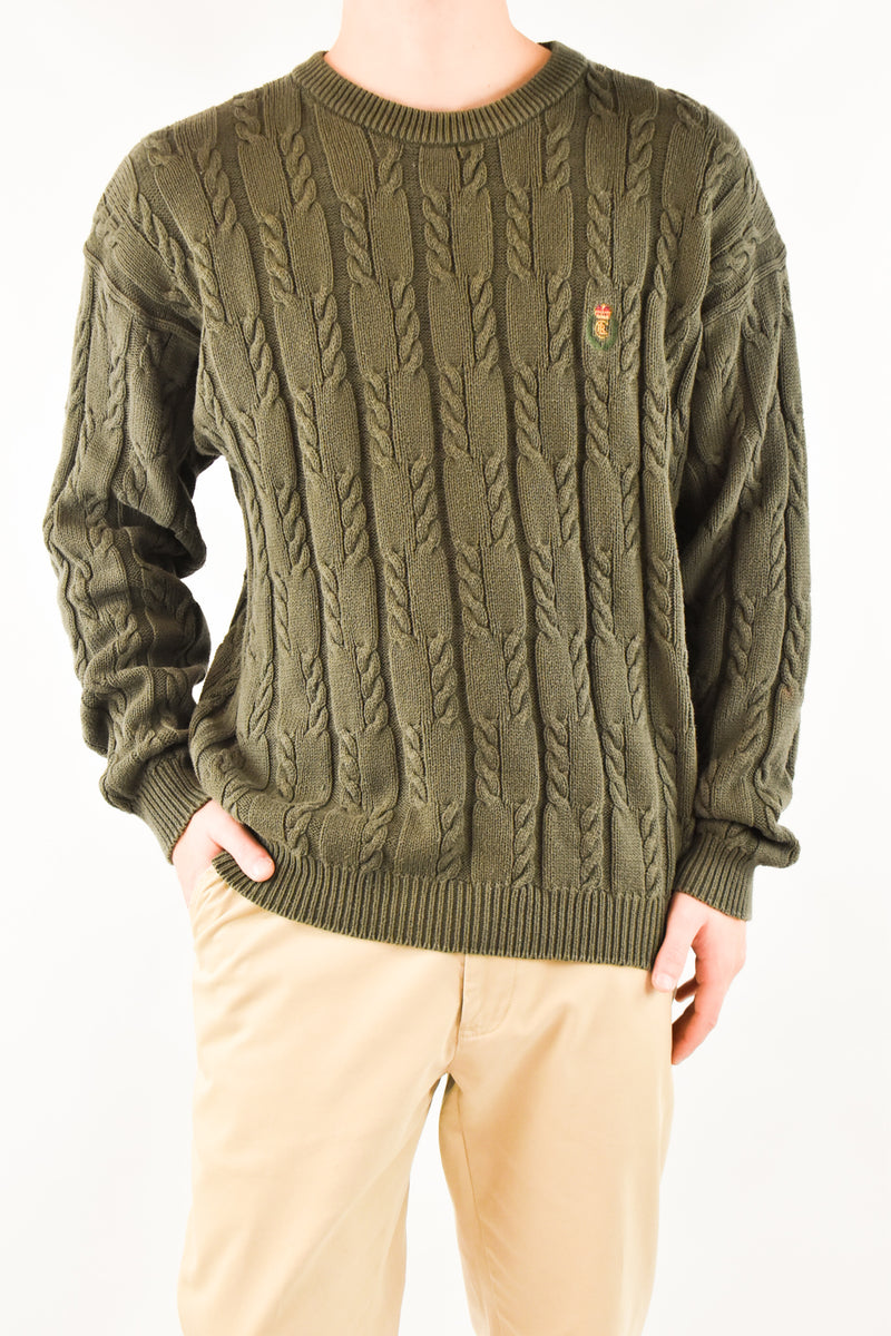 Green Cable Sweater