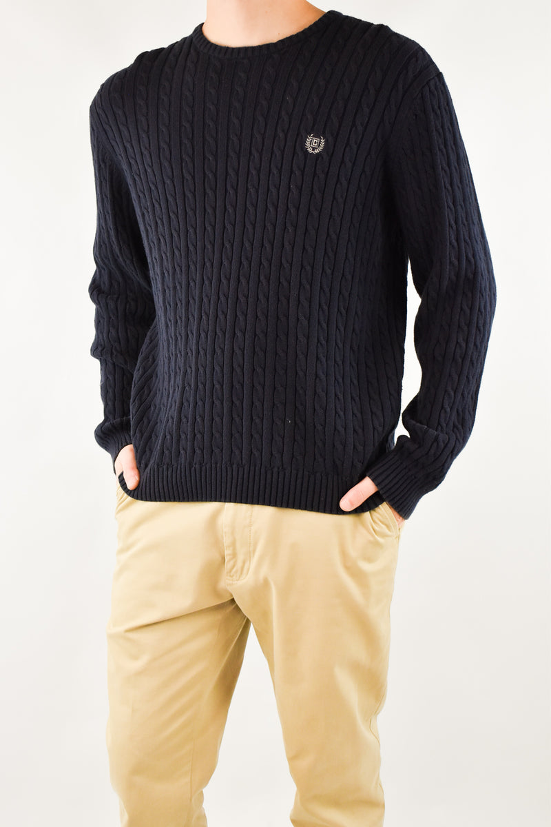 Navy Cable Sweater