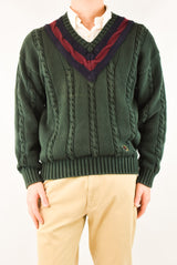 Green V-Neck Sweater