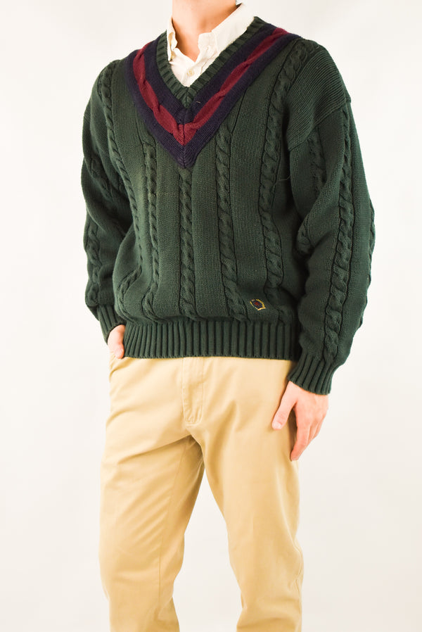 Green V-Neck Sweater