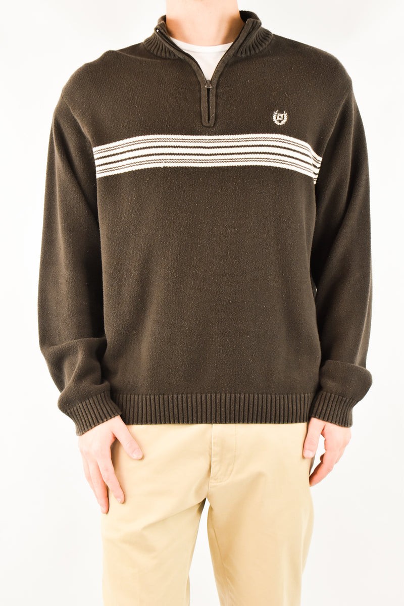 Brown Quarter Zip Sweater