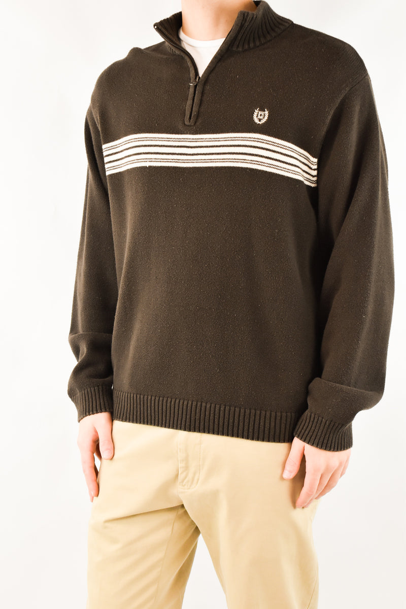 Brown Quarter Zip Sweater