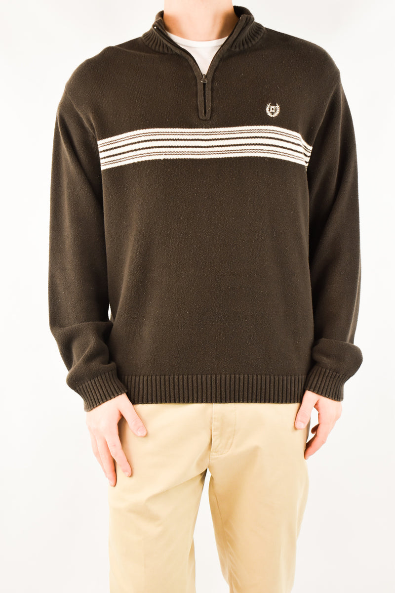 Brown Quarter Zip Sweater