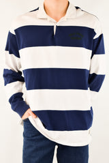 White an Navy Rugby Polo