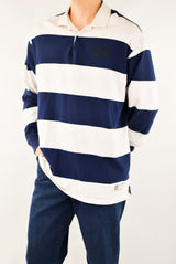 White an Navy Rugby Polo