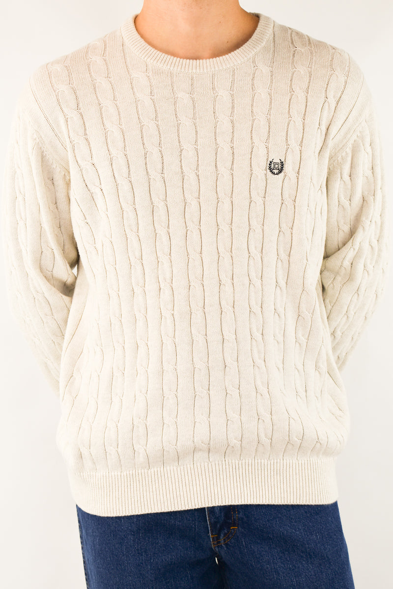 White Cable Sweater