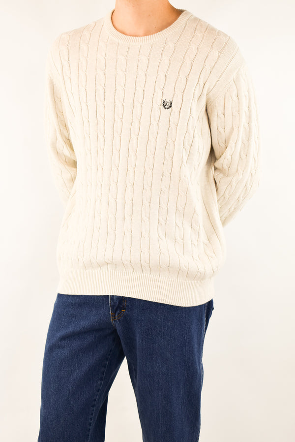 White Cable Sweater