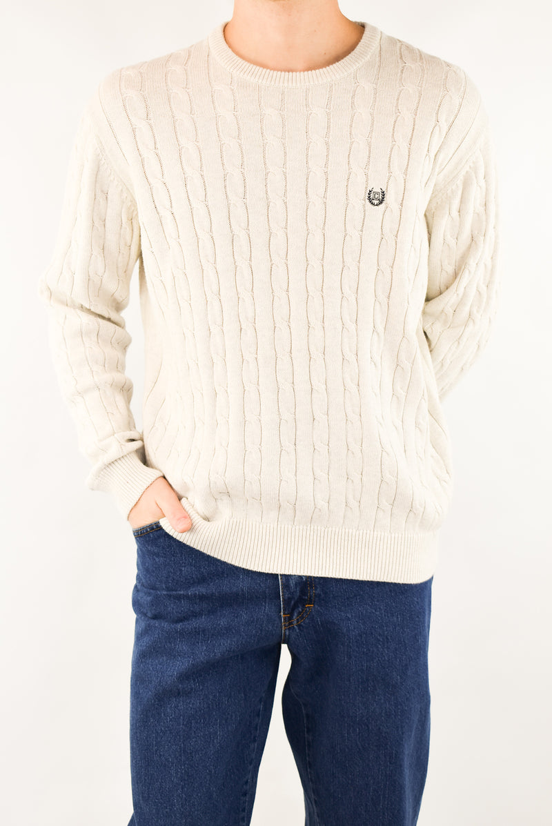 White Cable Sweater