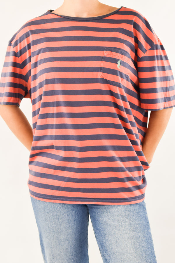 Navy and Red Striped T-Shirt