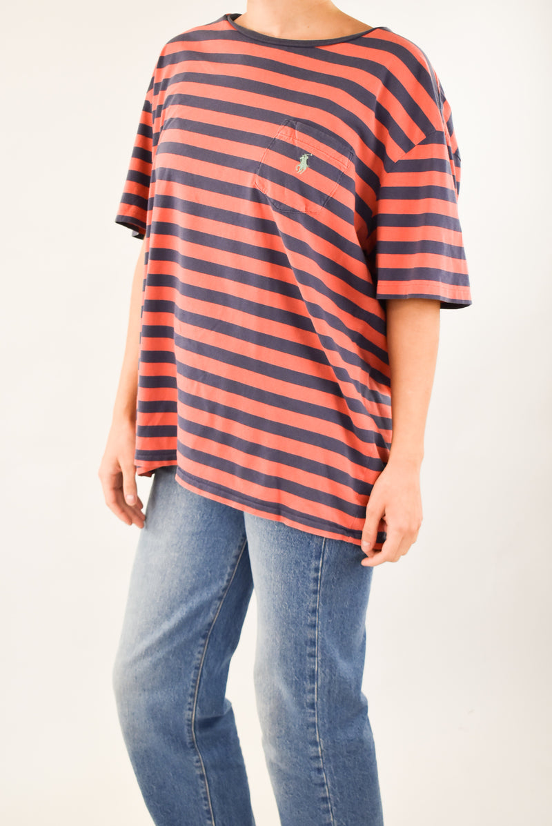 Navy and Red Striped T-Shirt