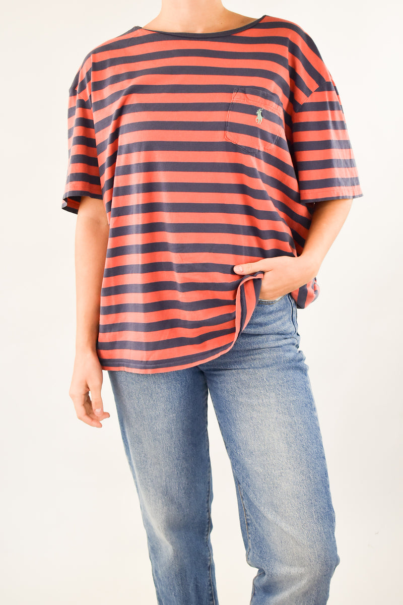 Navy and Red Striped T-Shirt