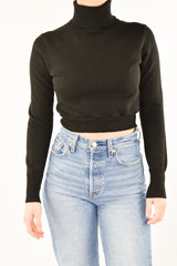 Cropped Black Turtleneck