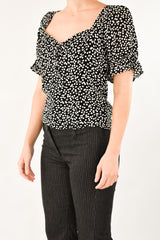 Polka Dot Black Blouse