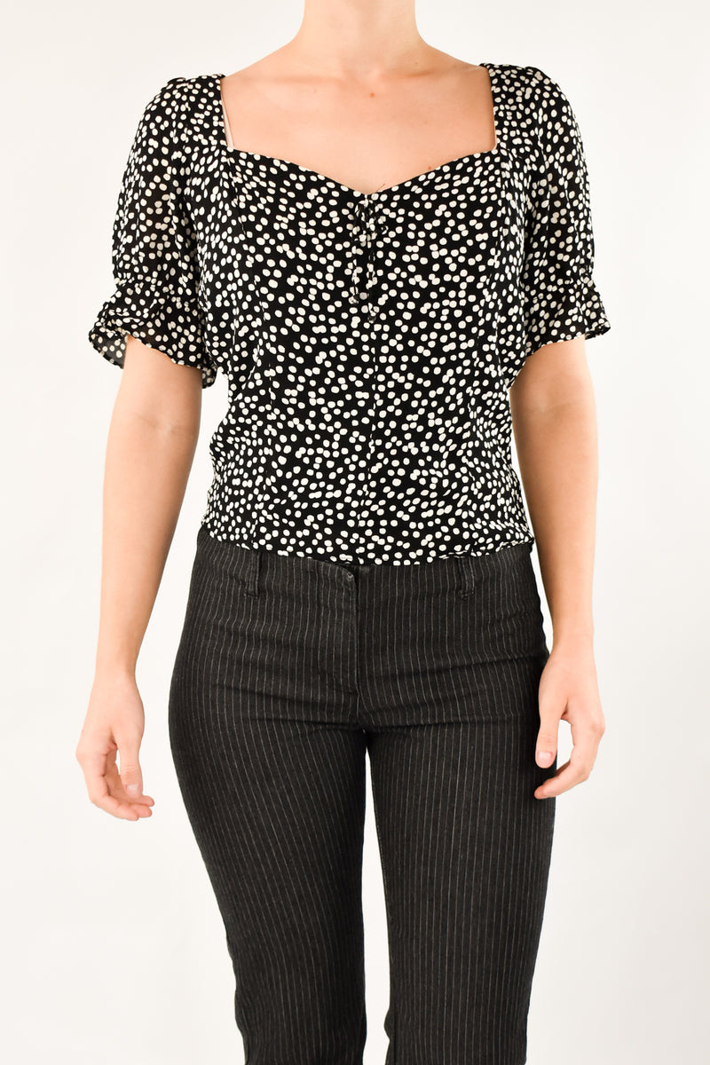 Polka Dot Black Blouse