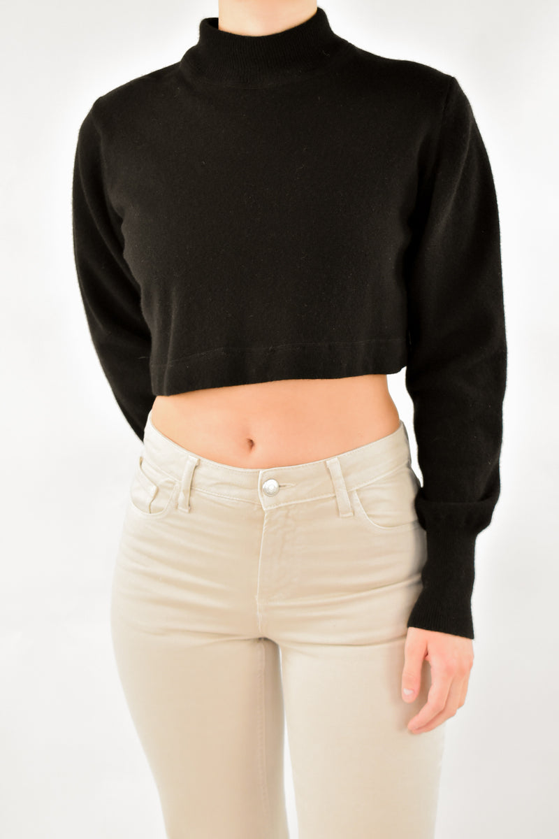 Cropped Black Turtleneck