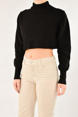 Cropped Black Turtleneck