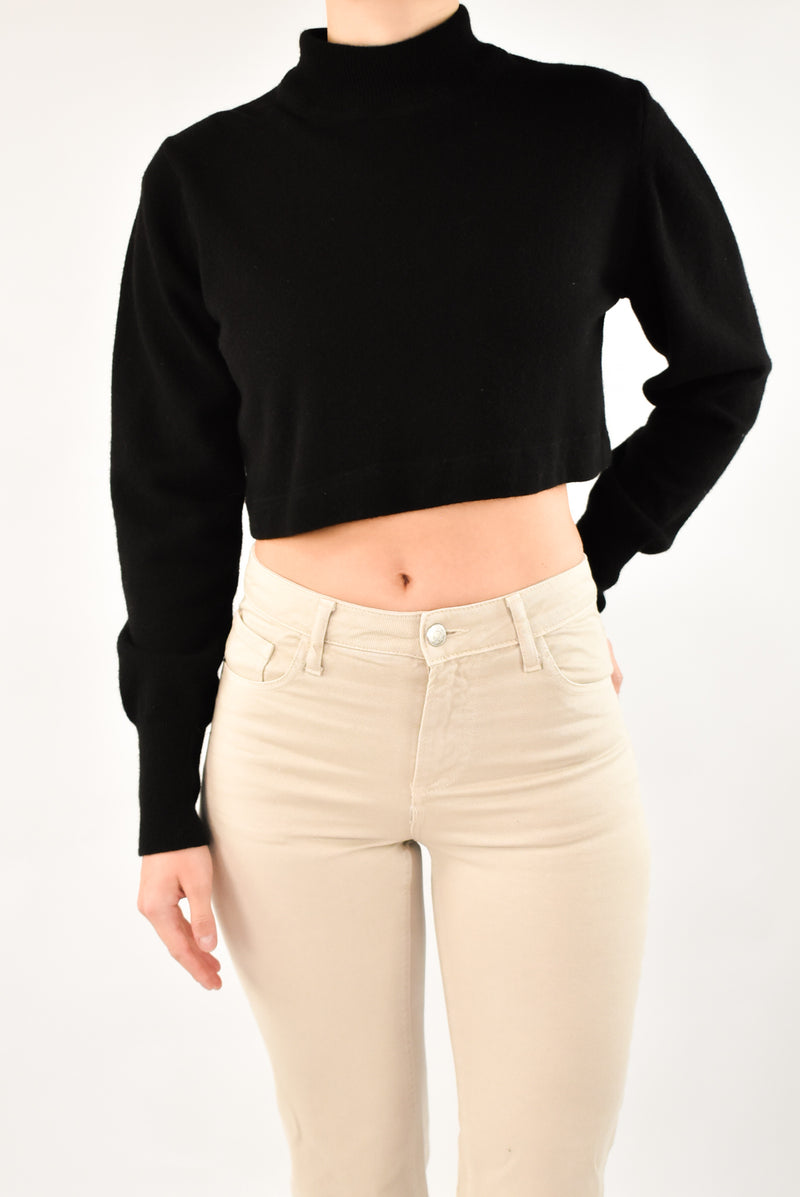 Cropped Black Turtleneck