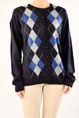 Argyle Navy Cardigan