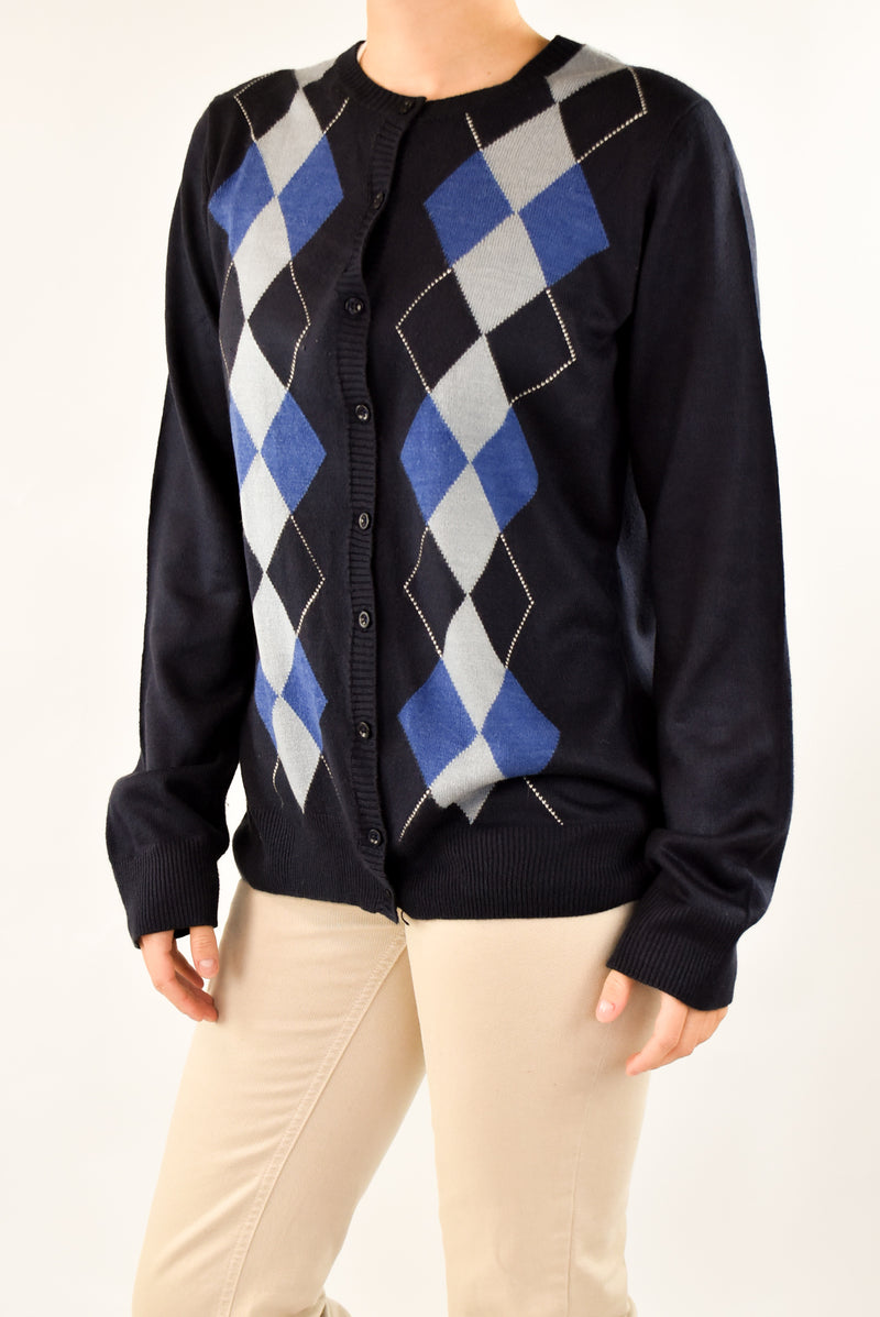 Argyle Navy Cardigan