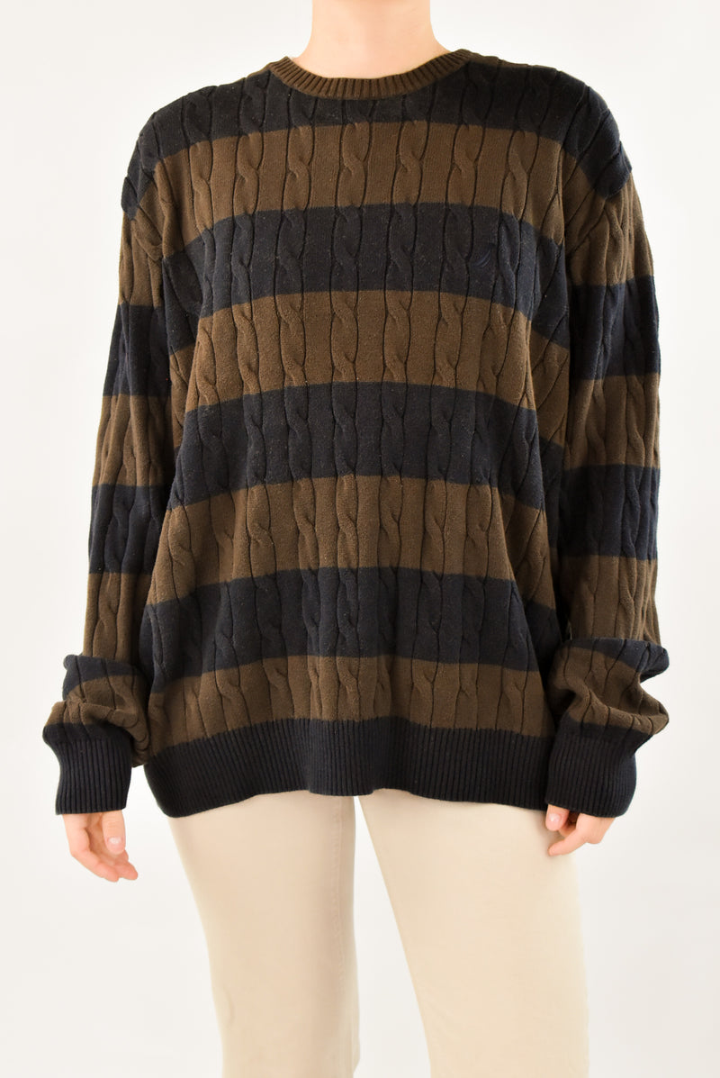 Brown Striped Sweater