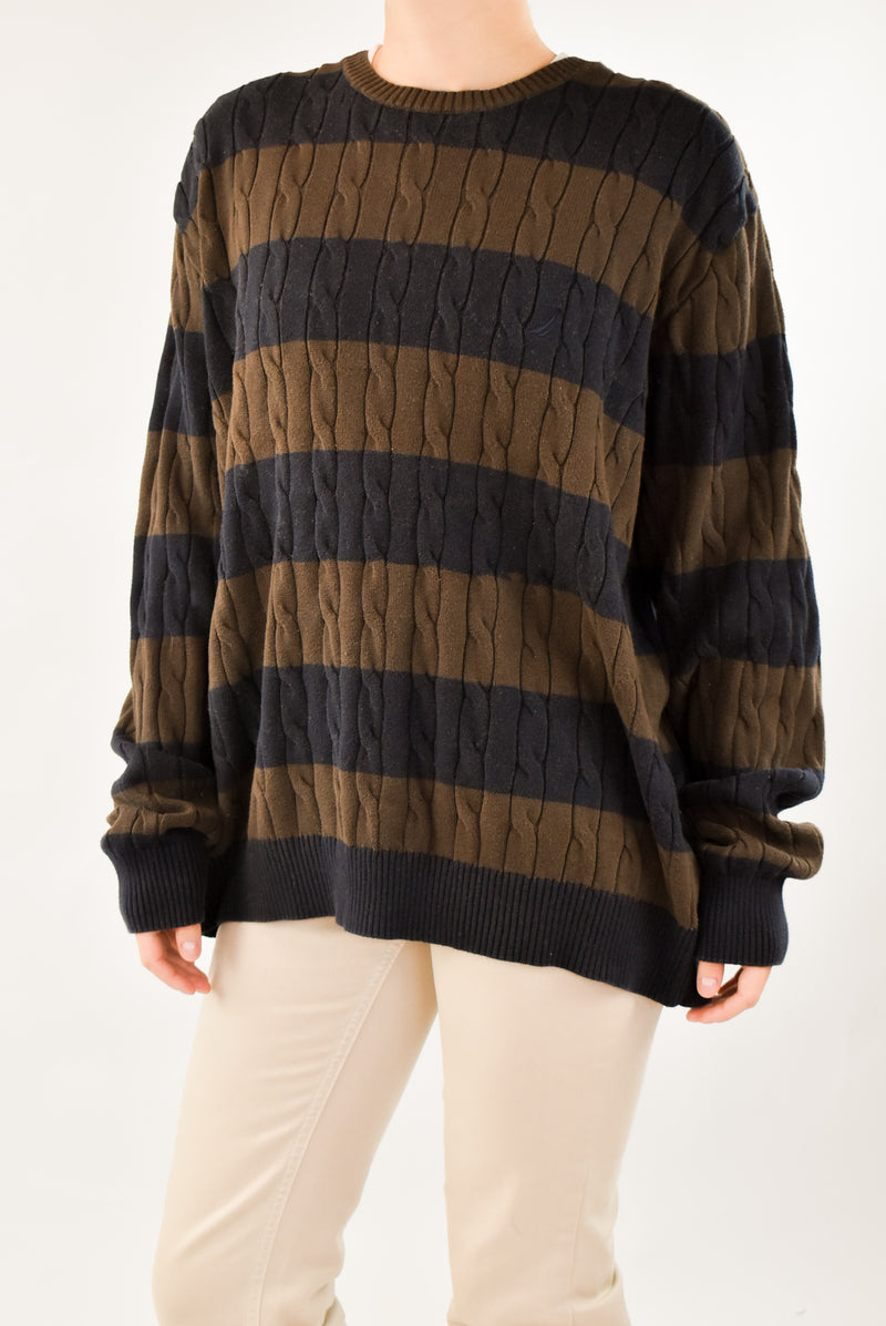 Brown Striped Sweater