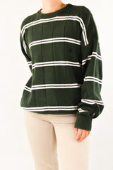 Green Striped Knitted Sweater